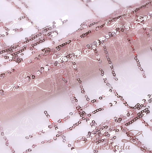 Rose Gold Sequined Tulle Spaghetti Stap Ball Gown Fashion Prom Dresses,PD00345
