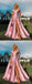 Rose Satin Off Shoulder Fashion Long Prom Dresses,PD00292