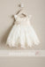 Sweet Ivory Lace Round Neck Cap Sleeve Flower Girl Dresses, FGS088