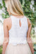 Two Piece Ivory Lace Top Tulle Bottom Country Wedding Bridesmaid Dresses, AB1212