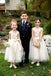 Unique Bubble Dark Ivory Square Neckline Fashion Flower Girl Dresses , FGS109
