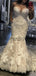 Vintage Strapless Lace Mermaid Train Elegant Wedding Dresses, AB1513