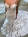 Vintage Strapless Lace Mermaid Train Elegant Wedding Dresses, AB1513