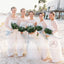 Charming Ivory Lace Long Sleeve Round Neck A-line Bridesmaid Dresses. AB1207