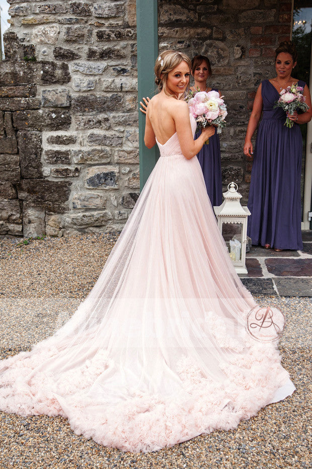 Pink Sweetheart Strapless Stunning Gorgeous Bubble Bottom  Wedding Dresses, AB1137