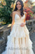 Elegant V-neck Sleeveless A-line Long Prom Dress, PD3594