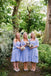 Winter Lavender Chiffon Knee-length Short Bridesmaid Dress AB1184