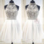 Charming Halter Beaded Sash Lace Top Chiffon For Teens Homecoming Dresses,BD00222