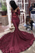 Fashion Off The Shoulder Long Sleeves Sequin Mermaid Long Evening Prom Dresses, PD0011