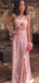 Unique Halter Sweetheart Side Slit A Line Long Evening Prom Dresses, PD0025