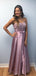 Sweetheart Lace Top Satin A Line Applique Long Evening Prom Dresses, PD0027