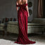 Elegant Off shoulder Sleeveless Side slit A-line Long Prom Dress, PD3610