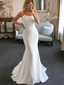 Simple Strapless Mermaid Long Wedding Dress, WD3026